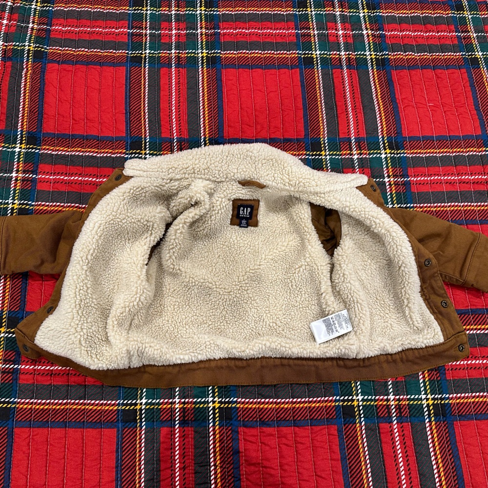 GAP Brown Sherpa-Lined Kids Jean Jacket